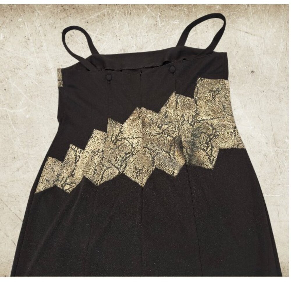 Vintage Joseph Ribkoff Formal Gown Women's 16 Black Snakeskin Panel Made in Cana - Picture 6 of 10